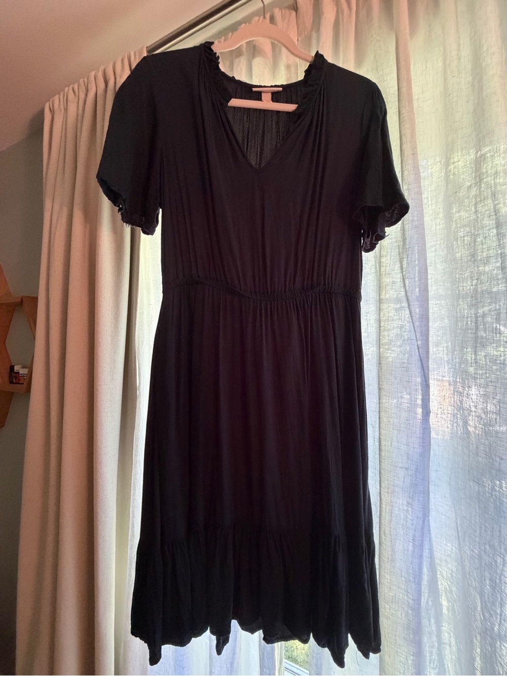 Navy Women's V-Neck Short Sleeve Dress